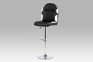 Barová stolička AUB-610 WT čierna / biela / chróm Autronic