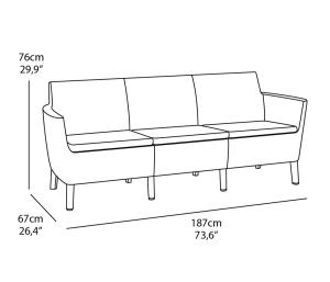 ArtRoja Salema 3 seater sofa - hnedá #2 small
