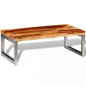 Konferenčný stolík masívne drevo/kov Dekorhome Mangovník / bílá #2 small