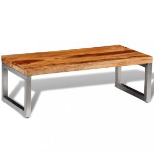 Konferenčný stolík masívne drevo/kov Dekorhome Mangovník / bílá #3 small