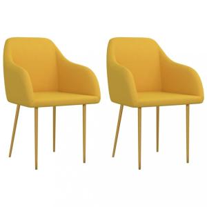 Jedálenská stolička 2 ks zamat / kov Dekorhome Žltá