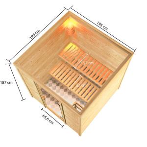 Interiérová fínska sauna 195x195 cm Dekorhome #2 small