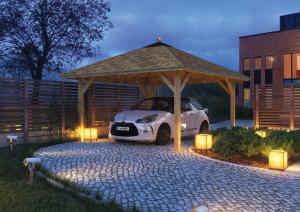 Drevený prístrešok / carport 431x431 cm Lanitplast