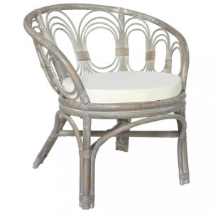 Jedálenská stolička prírodný ratan / plátno Dekorhome Sivá #1 small
