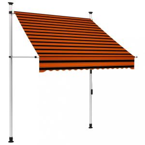 Ručne zaťahovacia markíza oranžová / hnedá Dekorhome 150 cm