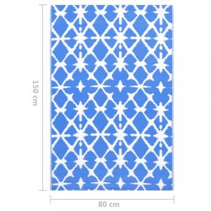 Vonkajší koberec PP modrá / biela Dekorhome 80x150 cm