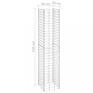 Gabiónový vyvýšený záhon 3 ks kov Dekorhome 30x30x150 cm  