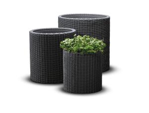 ArtRoja Kvetináč S + M + L CYLINDER grafit