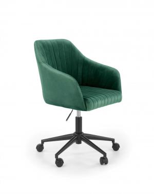 Kancelárska stolička FRESCO zamat / plast Halmar Tmavo zelená