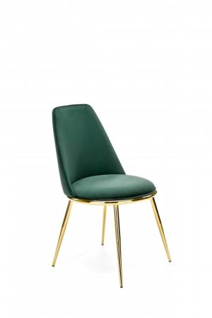 Jedálenská stolička K460 zamat / chróm Halmar Tmavo zelená