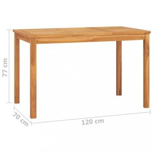 Záhradný jedálenský stôl teak Dekorhome 120x70x77 cm