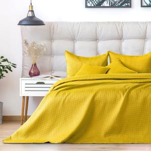 ArtTruAn Prikrývka na posteľ CARMEN honey yellow 240x260 cm