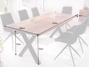 Jedálenský stôl sheesham Dekorhome 220x100x76 cm
