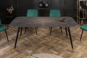 Jedálenský stôl sklenený mramor 180 cm Dekorhome Čierna #3 small