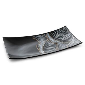ArtFir Dekoratívny tanier PEONIA | čierny