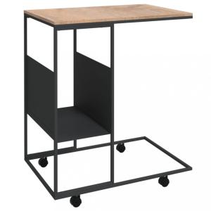 Príručný stolík s kolieskami Dekorhome Čierna / hnedá #2 small