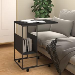 Príručný stolík s kolieskami Dekorhome Čierna / hnedá #3 small