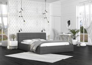 FDM Čalúnená manželská posteľ VIRGINIA | 140 x 200 cm Farba: Sivá #1 small