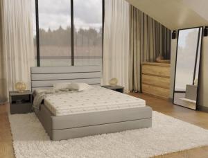 FDM Čalúnená manželská posteľ VIRGINIA | 160 x 200 cm Farba: Sivá