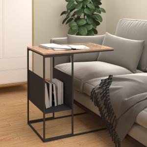 Príručný stolík s kolieskami Dekorhome Čierna / hnedá