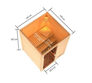 Interiérová fínska sauna 145 cm s kamny 3,6 kW Dekorhome #3 small