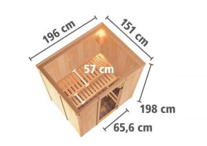 Interiérová fínska sauna 196x151 cm s kamny 3,6 kW Dekorhome #2 small