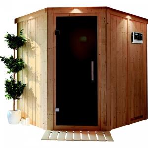 Interiérová finská sauna 196x170 cm s pecou 9 kW Dekorhome #1 small