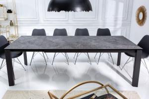 Rozkladací jedálenský stôl LITAI Dekorhome Bielo-sivý mramor #2 small