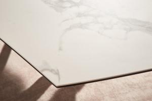 Rozkladací jedálenský stôl FANTASOS Dekorhome Bielo-sivý mramor #3 small