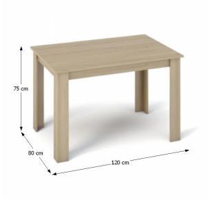 Jedálenský stôl 120x80 KRAZ Tempo Kondela Čierna / biela #1 small