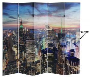 Designový LED paraván NEW YORK 160x180 cm (4-dielny) #1 small