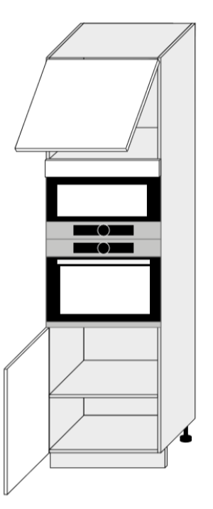 ArtExt Kuchynská skrinka vysoká pre vstavané spotrebiče FLORENCE lesk | D14RU 60 207 Farba korpusu: Biela #2 small